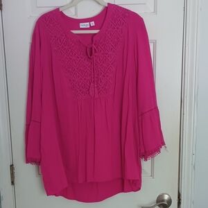 Kim Rogers Blouse with Crochet Detail